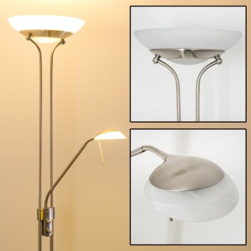 Biot strålkastare, Golvlampa LED Nickel matt, 2-ljuskällor