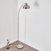 Poitou Golvlampa, Läslampa Nickel matt, 1-ljuskällor